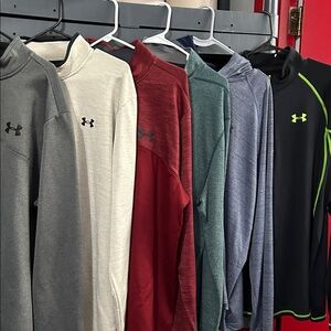 Under Armour Gray, Cream, Red, and Blue Apparel